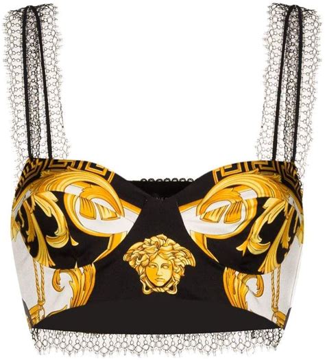 versace baroque print cropped bra top|Versace cropped tops.